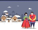 手绘古建筑