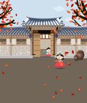 手绘古建筑