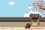 手绘古建筑