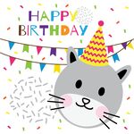 卡通动物生日  