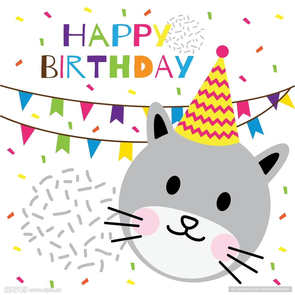 卡通动物生日  