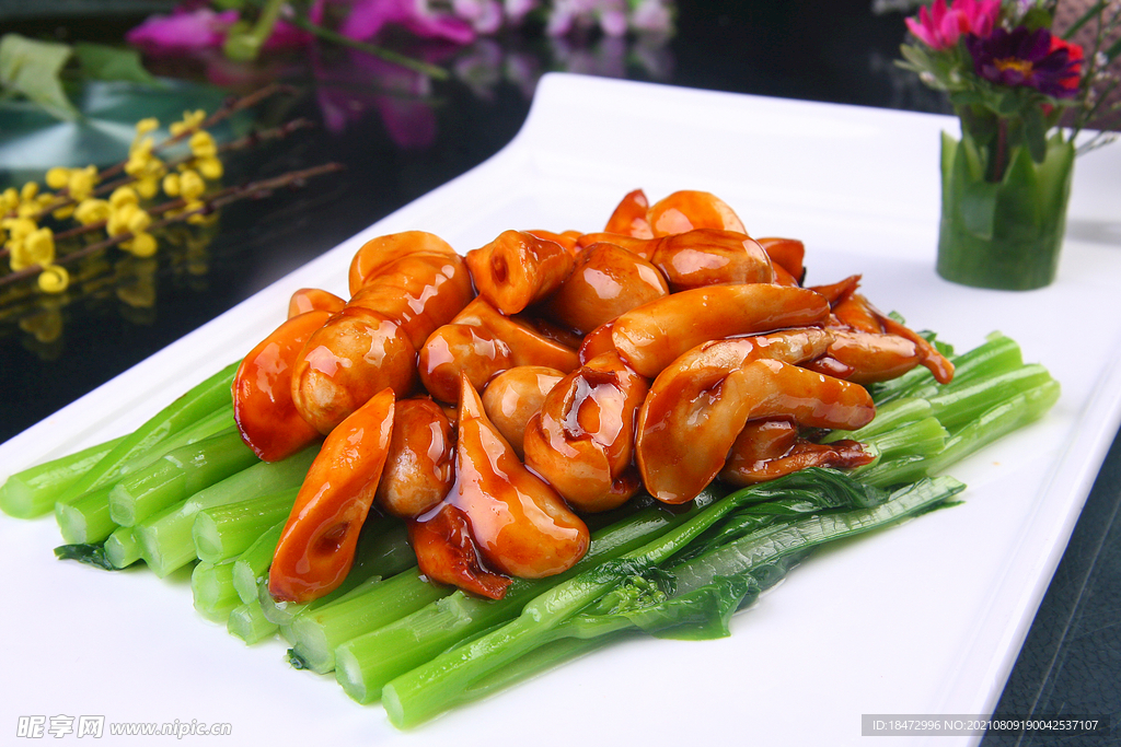 菜胆酱香鸡腿菇