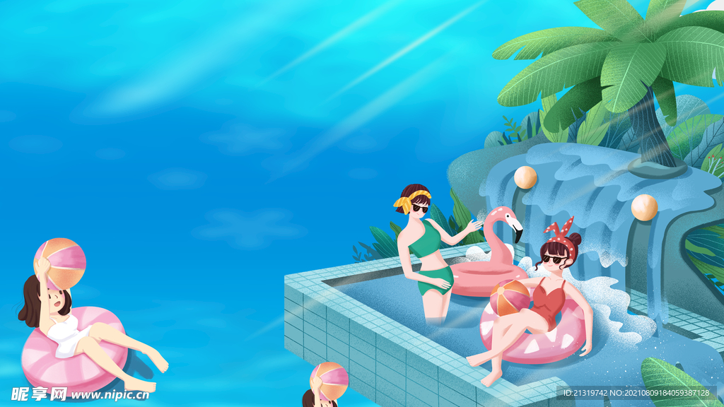 夏日促销展板背景