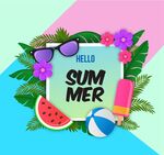 你好夏季元素