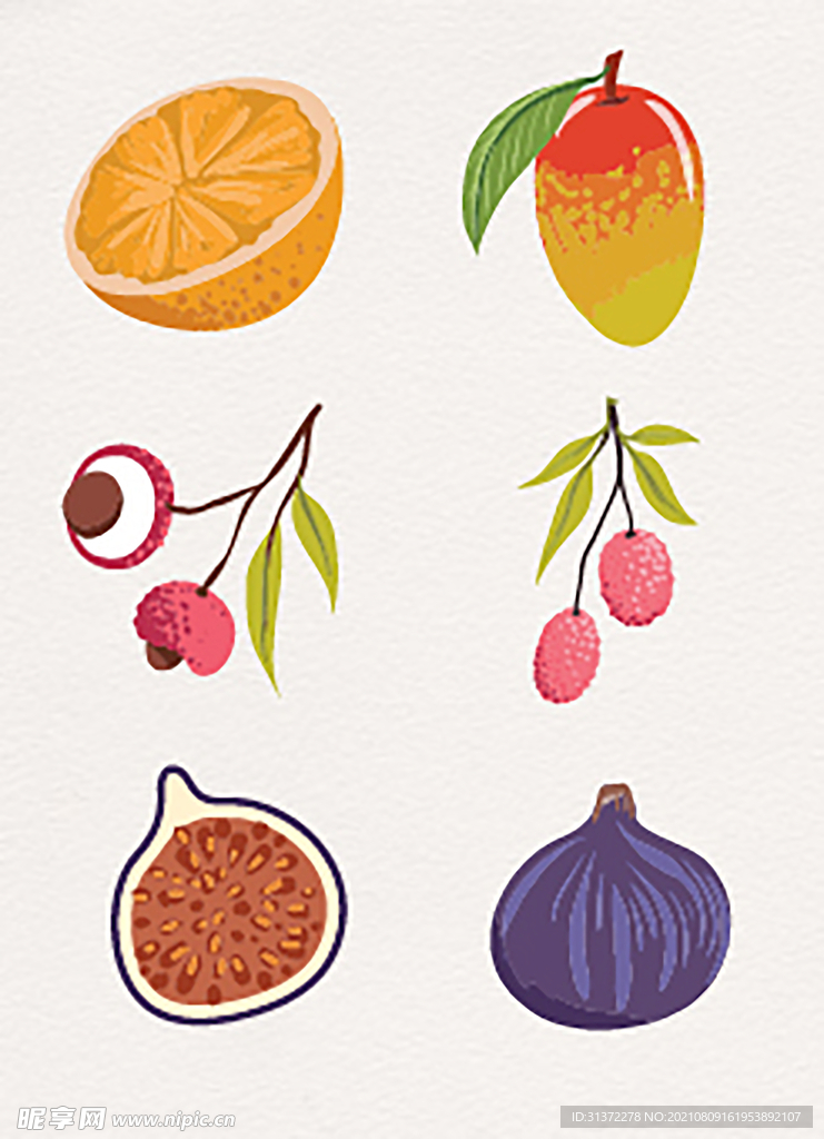   水果蔬菜手绘插画图片 