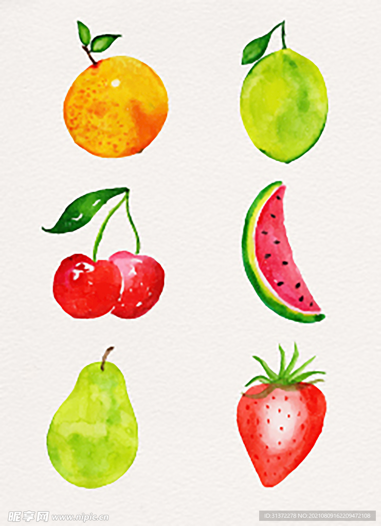  水果蔬菜手绘插画图片 