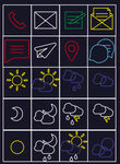 霓虹灯小图标 矢量图