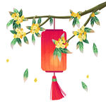 中秋桂花灯笼素材