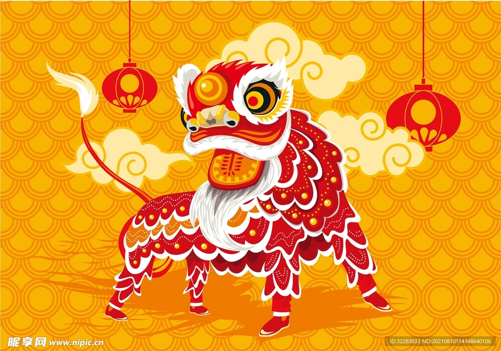 舞狮插画