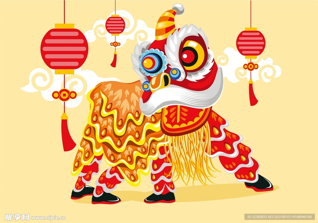 舞狮插画