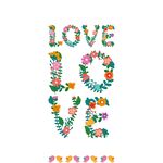 花卉花纹love艺术字