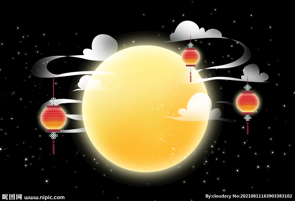 中秋天空背景装饰