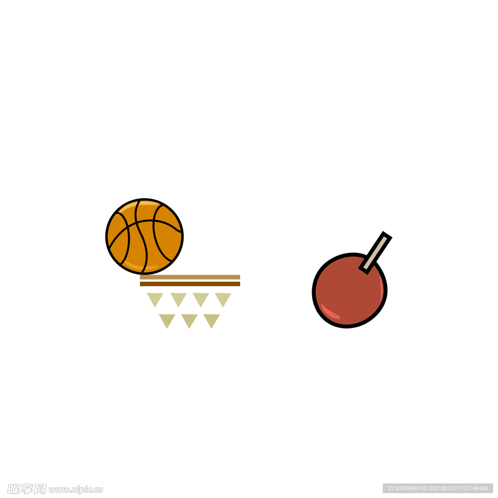 篮球兵乓球小插画