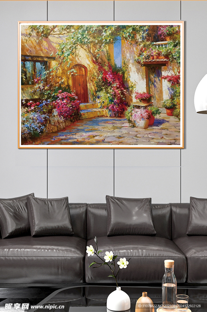 田园风景花草植物画