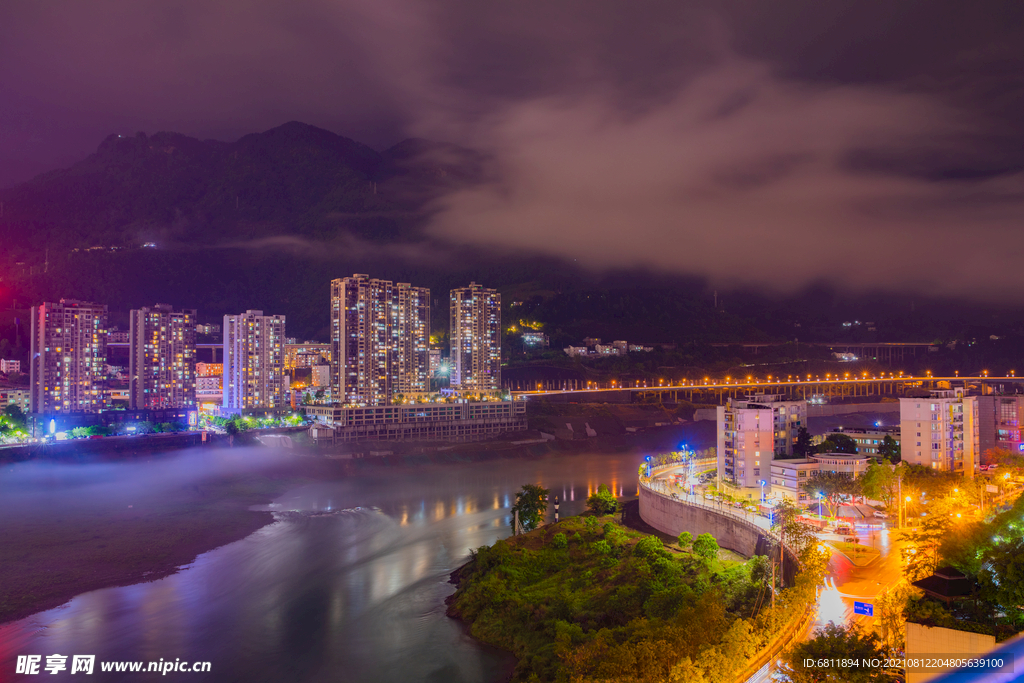 重庆武隆城区夜景