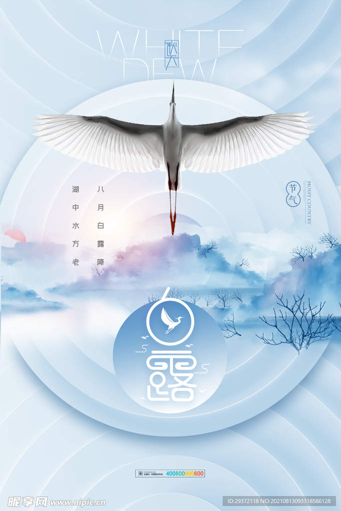 时尚创意二十四节气白露节海报