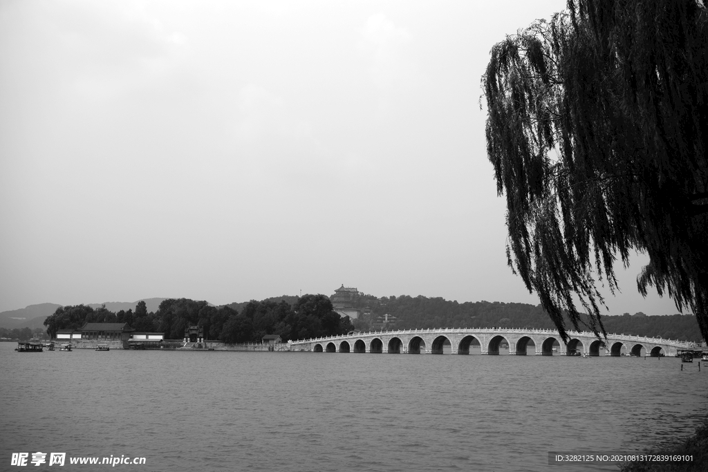 黑白摄影之颐和园十七孔桥