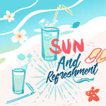 手绘清新夏季海边元素