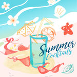 手绘清新夏季海边元素