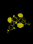 黄色花朵古典元素免抠图