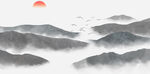 水墨山画