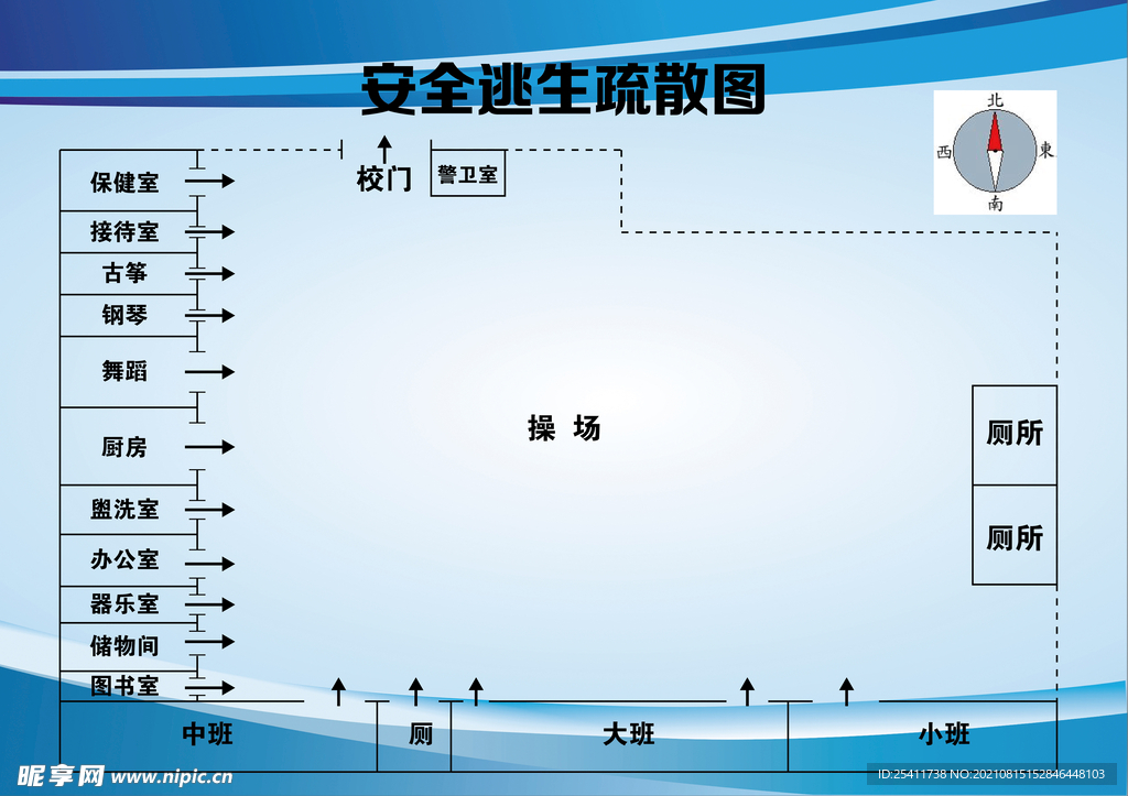 安全逃生疏散图