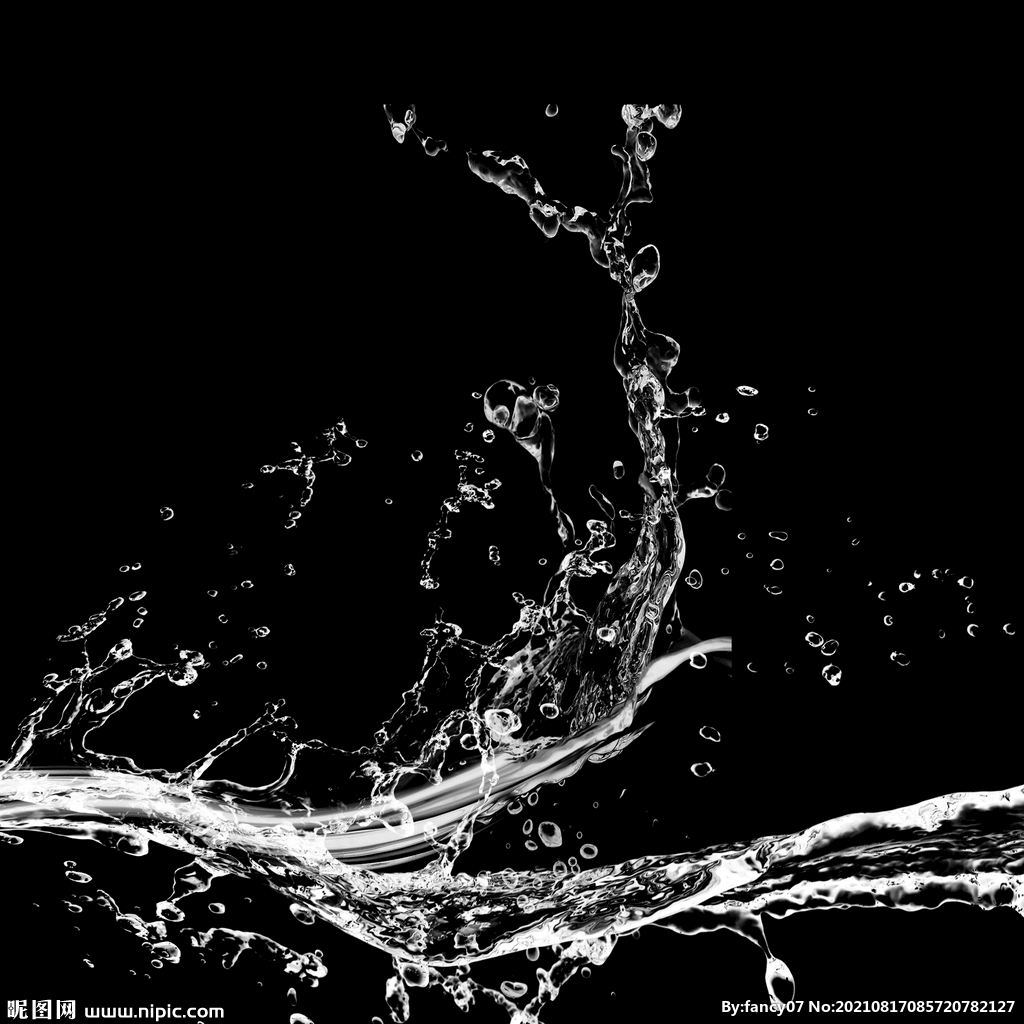 白色水花水效果水滴