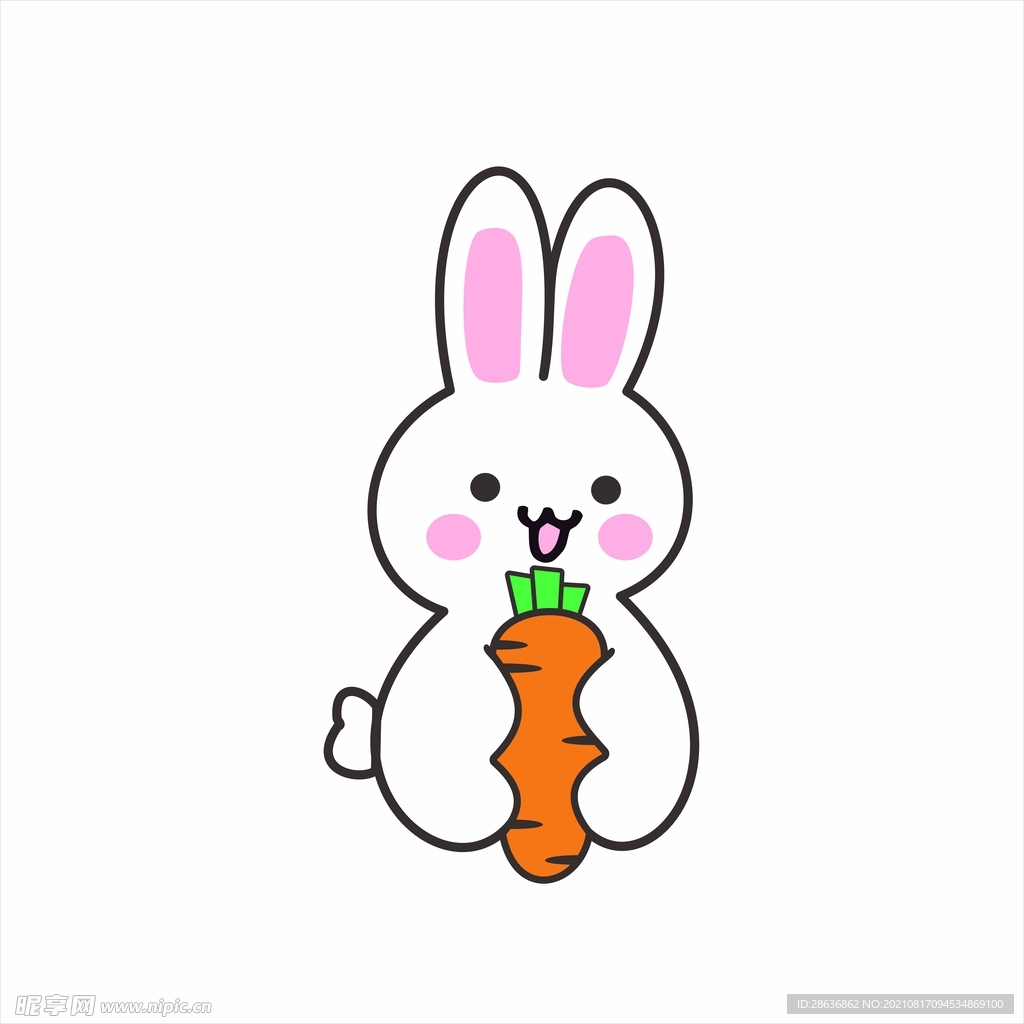 卡通小白兔简笔画