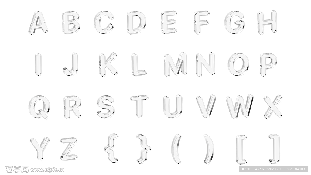 玻璃效果字母