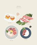 手绘韩式美食海报图片 