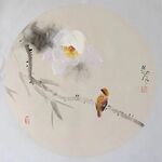 圆形花鸟小品