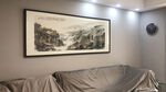 客厅镜框山水画 