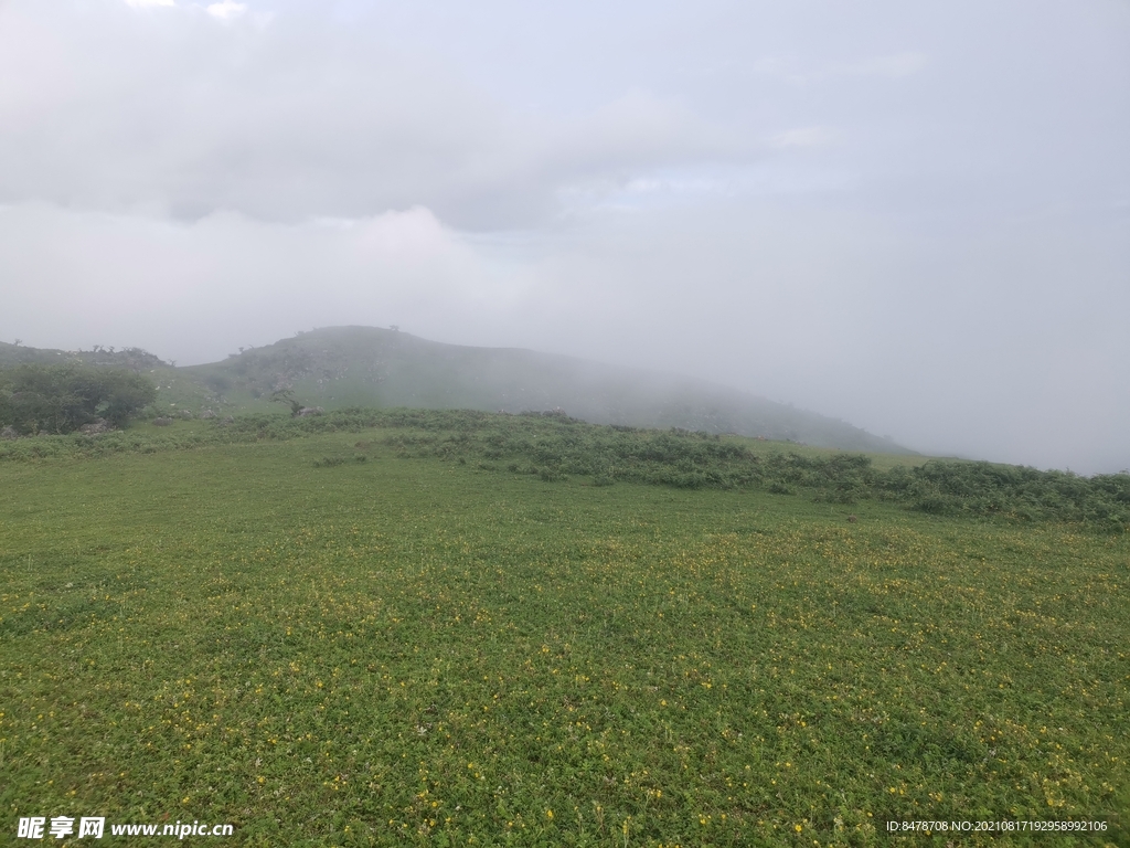 攀枝花马鹿箐草原云雾风景