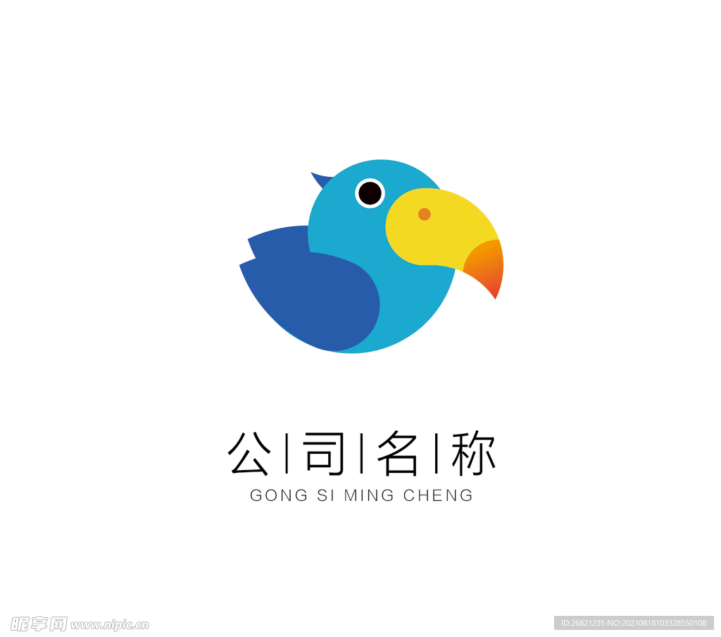 鹦鹉 logo 卡通形象设计