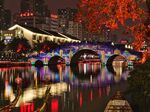 温州夜景 投影桥