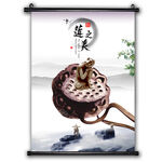 水墨莲花水墨挂画办公室挂画