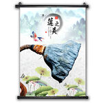 莲之美中国风挂画书房水墨挂画 