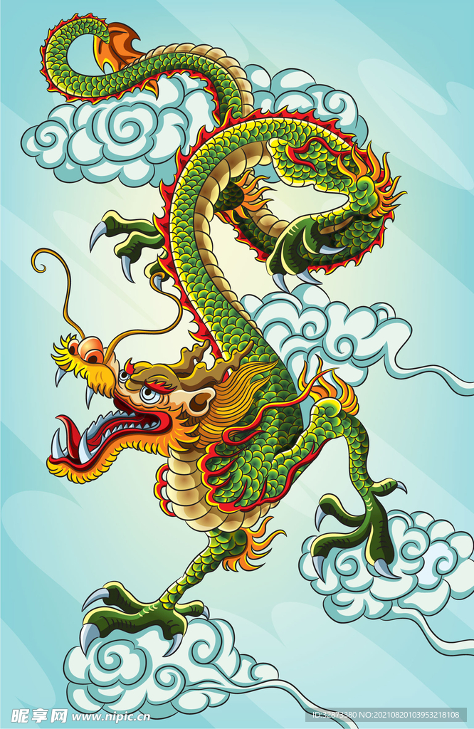 手绘矢量图龙