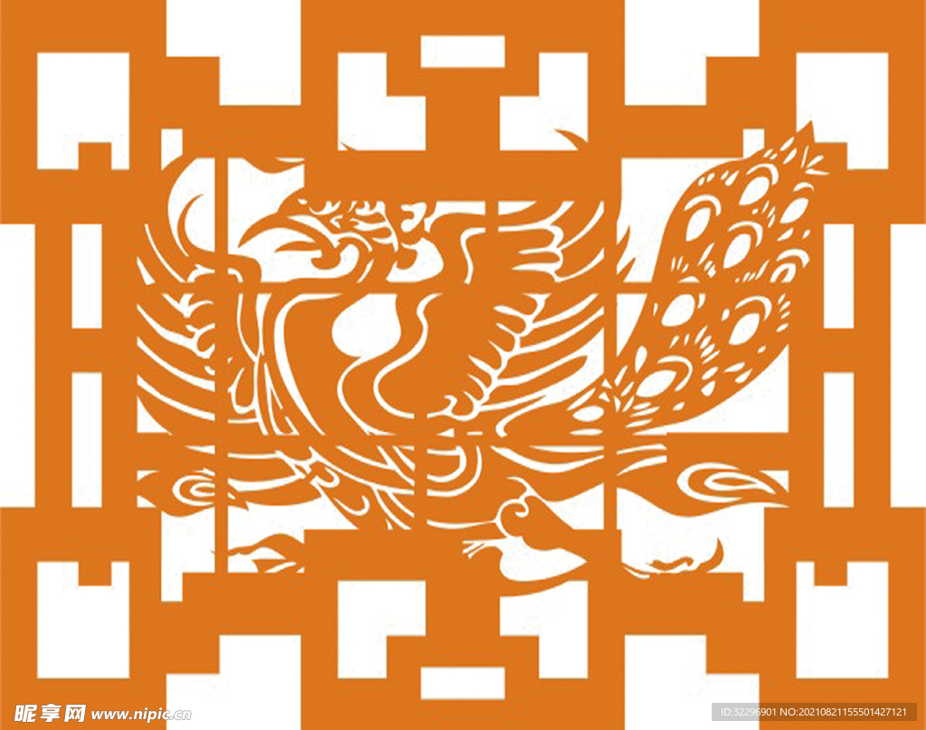  中国风中式窗花图案素材