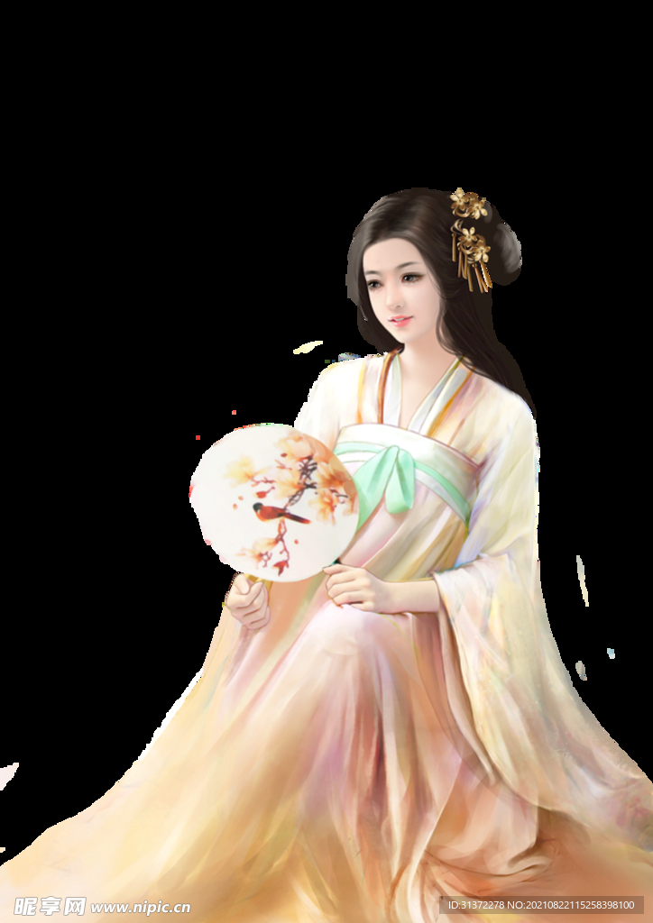  古装帅哥美女插画图片