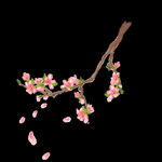  手绘粉色桃花免扣素材图片