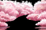  手绘粉色桃花免扣素材图片