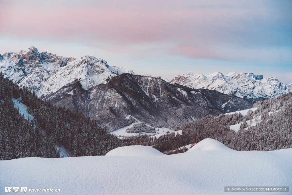 森林雪山