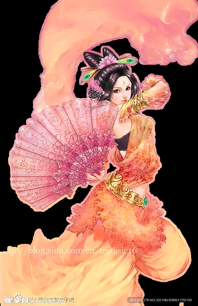 古装帅哥美女插画图片 