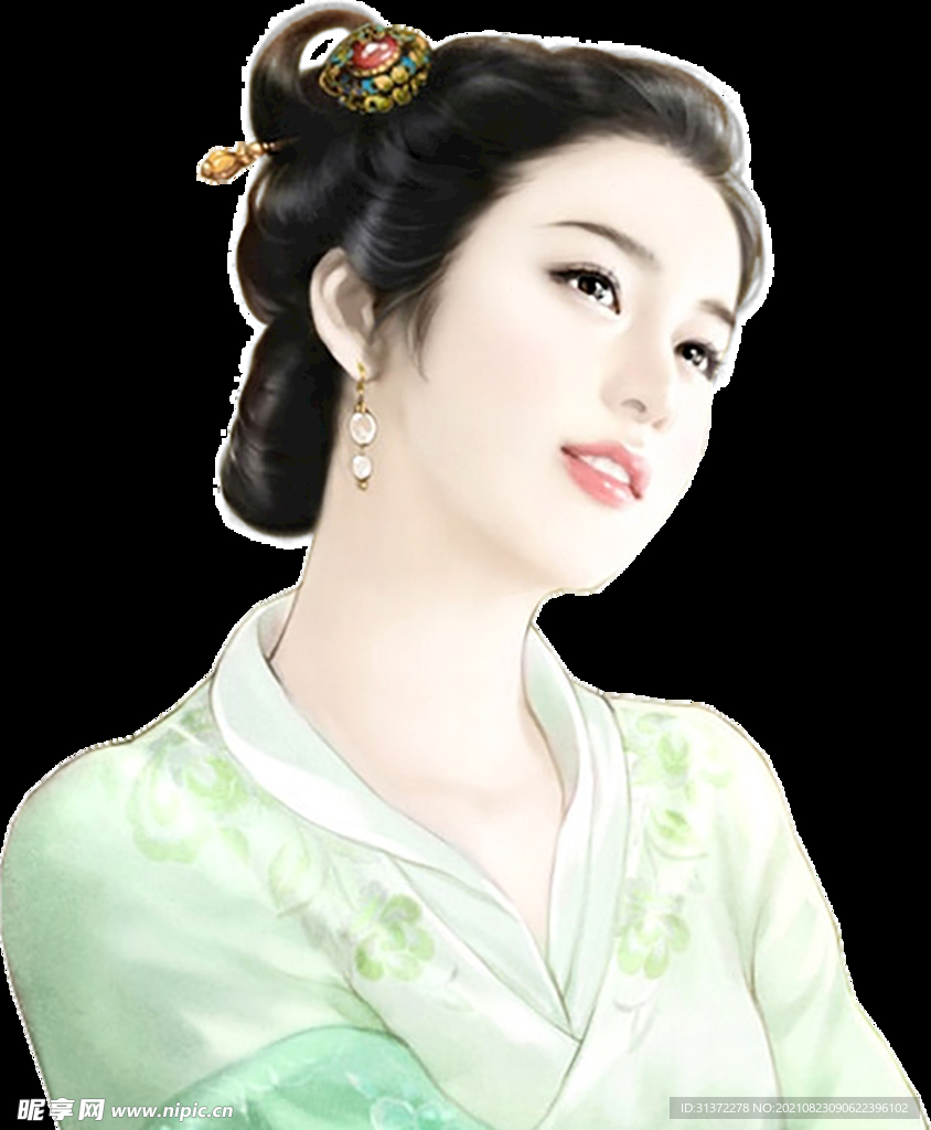 古装帅哥美女插画图片 