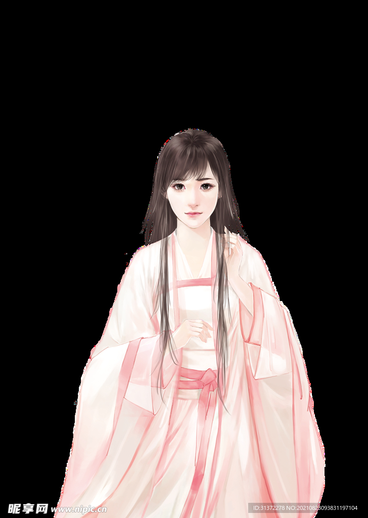  古装帅哥美女插画图片 