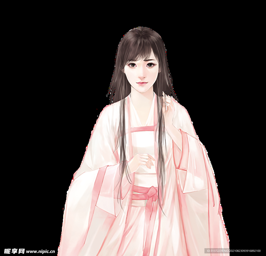  古装帅哥美女插画图片 