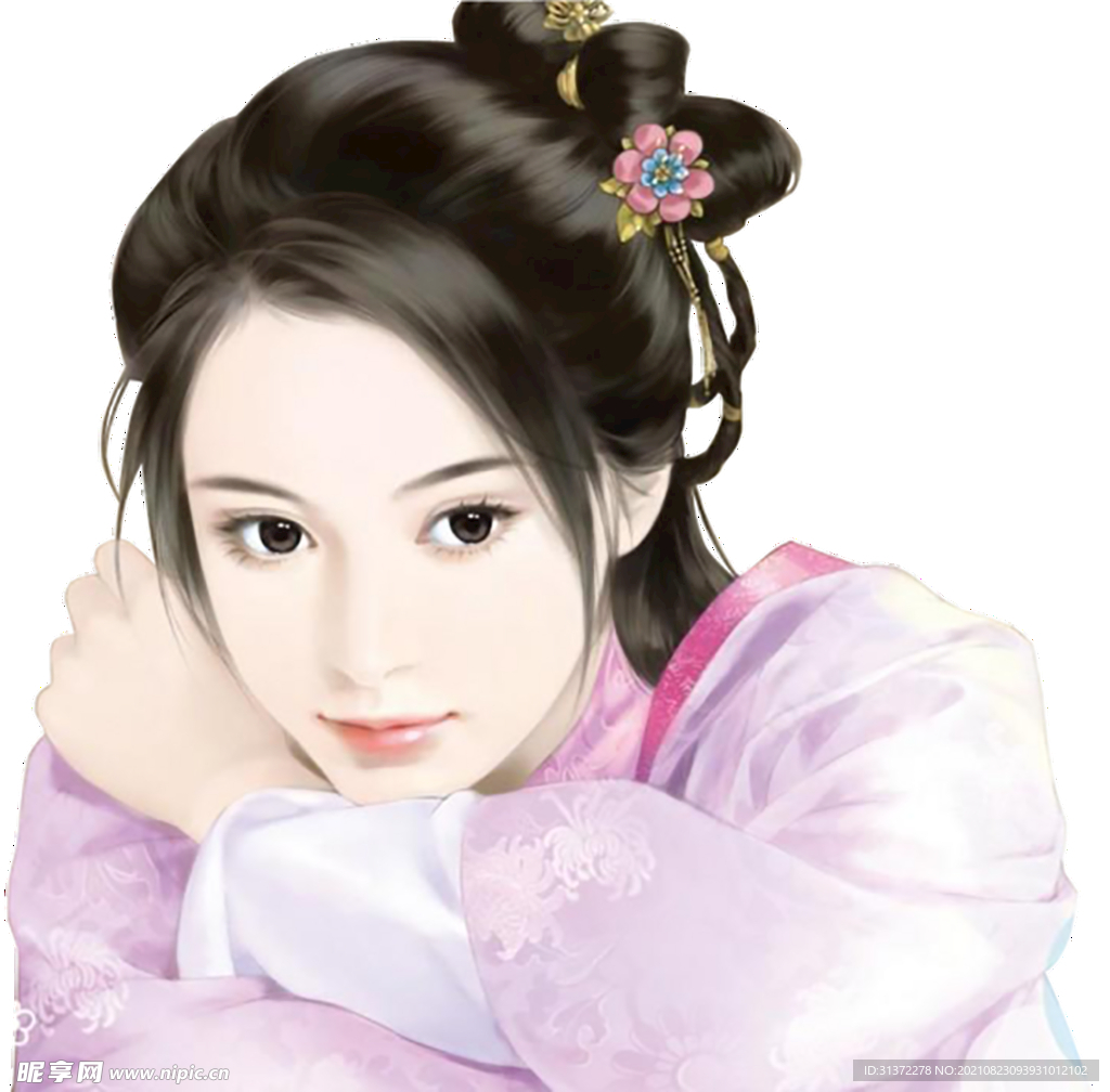  古装帅哥美女插画图片 