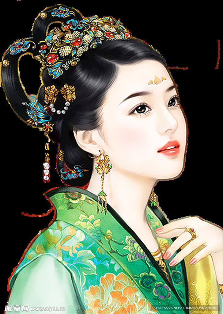  古装帅哥美女插画图片 