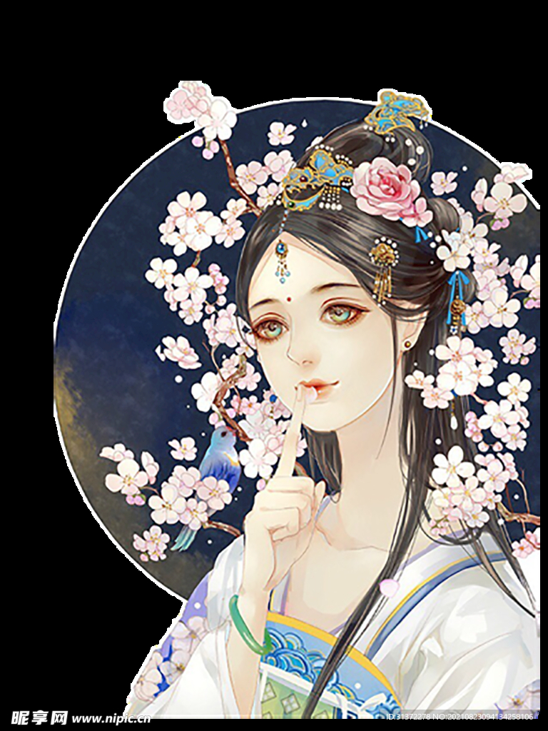   古装帅哥美女插画图片